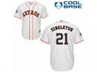 Houston Astros #21 Jon Singleton Replica White Home 2017 World Series Bound Cool Base MLB Jersey