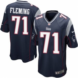 Mens Nike New England Patriots #71 Cameron Fleming Game Navy Blue Team Color NFL Jersey