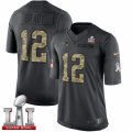Youth Nike New England Patriots #12 Tom Brady Limited Black 2016 Salute to Service Super Bowl LI 51 NFL Jersey