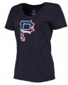 Womens Pittsburgh Pirates USA Flag Fashion T-Shirt Navy Blue