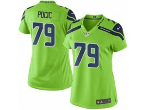 Women Nike Seattle Seahawks #79 Ethan Pocic Limited Green Rush NFL Jersey