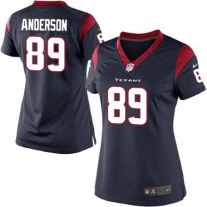Women\'s Nike Houston Texans #89 Stephen Anderson Limited Navy Blue Team Color NFL Jersey