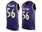 Mens Nike Baltimore Ravens #56 Tim Williams Elite Purple Player Name & Number Tank Top NFL Jersey