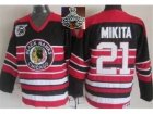 NHL Chicago Blackhawks #21 Stan Mikita Red Black 75TH CCM 2015 Stanley Cup Champions jerseys