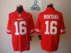 2013 Super Bowl XLVII NEW San Francisco 49ers 16 Joe Montana Red jerseys (Limited)