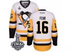 Mens Reebok Pittsburgh Penguins #16 Eric Fehr Authentic White Away 2017 Stanley Cup Final NHL Jersey