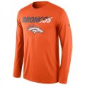NFL Men's Denver Broncos Nike Orange Legend Staff Practice Long Sleeve Performance T-Shirt