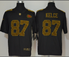 Mens Kansas City Chiefs #87 Travis Kelce Black 2020 Nike Flocked