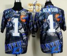 Nike Carolina Panthers #1 Cam Newton Team Color Super Bowl 50 Men Stitched NFL Elite Fanatical Version Jersey