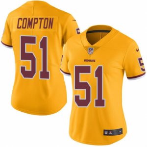Women\'s Nike Washington Redskins #51 Will Compton Limited Gold Rush NFL Jersey