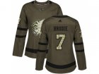 Women Adidas Calgary Flames #7 TJ Brodie Green Salute to Service Stitched NHL Jersey