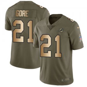 Nike Dolphins #21 Frank Gore Olive Gold Salute To Service Limited Jersey