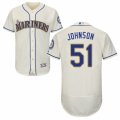 Mens Majestic Seattle Mariners #51 Randy Johnson Cream Flexbase Authentic Collection MLB Jersey