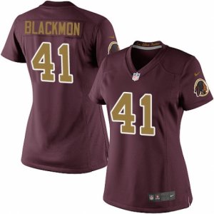 Women\'s Nike Washington Redskins #41 Will Blackmon Limited Burgundy Red Gold Number Alternate 80TH Anniversary NFL Jersey