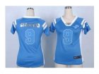 Nike women jerseys detroit lions #9 stafford blue[fashion Rhinestone sequins]