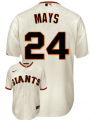 Giants #24 Willie Mays Cream Throwback Jersey