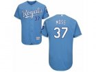 Mens Majestic Kansas City Royals #37 Brandon Moss Replica Grey Road Cool Base MLB Jersey