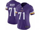 Women Nike Minnesota Vikings #71 Riley Reiff Vapor Untouchable Limited Purple Team Color NFL Jersey