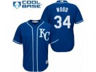 Mens Majestic Kansas City Royals #34 Travis Wood Replica Blue Alternate 2 Cool Base MLB Jersey