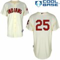 Men's Majestic Cleveland Indians #25 Jim Thome Authentic Cream Alternate 2 Cool Base MLB Jersey