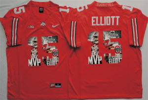 Ohio State Buckeyes #15 Ezekiel Elliott Red New Portrait Number College Jersey