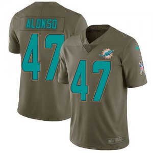 Nike Dolphins #47 Kiko Alonso Olive Salute To Service Limited Jersey