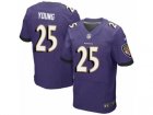 Mens Nike Baltimore Ravens #25 Tavon Young Elite Purple Team Color NFL Jersey
