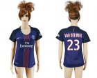 Womens Paris Saint-Germain #23 Van Der Wiel Home Soccer Club Jersey