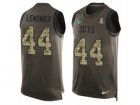 Mens Nike New York Jets #44 Corey Lemonier Limited Green Salute to Service Tank Top NFL Jersey
