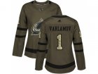 Women Adidas Colorado Avalanche #1 Semyon Varlamov Green Salute to Service Stitched NHL Jersey