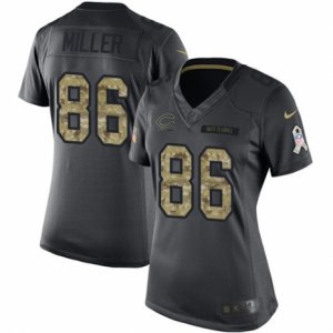 Womens Nike Chicago Bears #86 Zach Miller Limited Black 2016 Salute to Service NFL Jersey