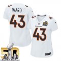 Women Nike Denver Broncos #43 T.J. Ward White Super Bowl 50 Stitched NFL Game Event Jersey