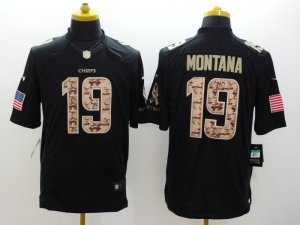 Nike Kansas City Chiefs #19 Montana Black Salute to Service Jerseys(Limited)