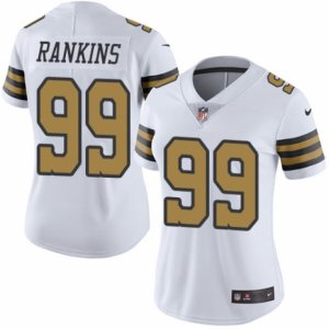 Women\'s Nike New Orleans Saints #99 Sheldon Rankins Limited White Rush NFL Jersey