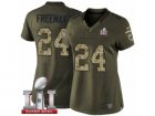 Womens Nike Atlanta Falcons #24 Devonta Freeman Limited Green Salute to Service Super Bowl LI 51 NFL Jersey