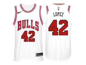 Nike NBA Chicago Bulls #42 Robin Lopez Jersey 2017-18 New Season White Jersey