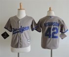 Dodgers #42 Jackie Robinson Gray Toddler Cool Base Jersey