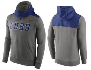 Mens Chicago Cubs Nike Gray Cooperstown Collection Hybrid Pullover Hoodie