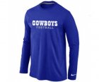 Nike Dallas Cowboys font Long Sleeve T-Shirt blue