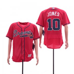 Braves #10 Chipper Jones Red Flexbase Jersey