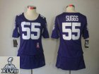 2013 Super Bowl XLVII Women NEW NFL Baltimore Ravens #55 Terrell Suggs Elite breast Cancer Awareness Purple Jerseys