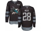 Men Adidas San Jose Sharks #28 Timo Meier Black 1917-2017 100th Anniversary Stitched NHL Jersey