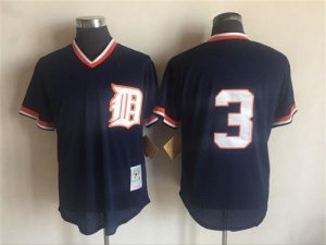 Tigers #3 Alan Trammell Navy 1984 Cooperstown Collection Batting Practice Jersey