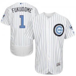 Chicago Cubs #1 Kosuke Fukudome White(Blue Strip) Flexbase Authentic Collection Fathers Day Stitched Baseball Jersey