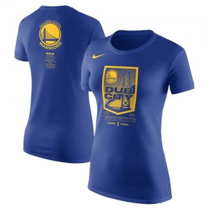 Golden State Warriors Nike Women\'s 2018 NBA Finals Bound City DNA Cotton Performance T-Shirt Blue