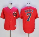 Minnesota Twins #7 Joe Mauer Red New Cool Base Stitched Baseball Jersey