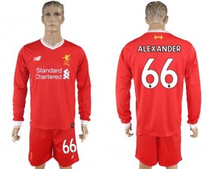 2017-18 Liverpool 66 ALEXANDER Home Long Sleeve Soccer Jersey