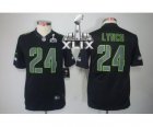 2015 Super Bowl XLIX nike youth nfl jerseys seattle seahawks #24 marshawn lynch black[nike limited]