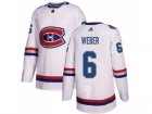 Men Adidas Montreal Canadiens #6 Shea Weber White Authentic 2017 100 Classic Stitched NHL Jersey