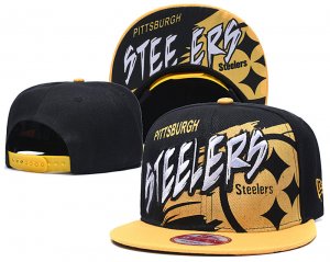Steelers Team Logo Black Yellow Adjustable Hat TX